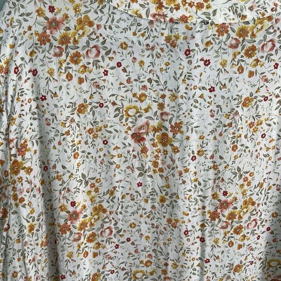 Jones&Co Womens Floral Long Sleeve Blouse 3X V-Neck Pretty Flowy Mature - Picture 8 of 10